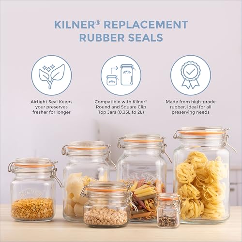 Kilner Replacement Rubber Seals Pack of 6 - Airtight Seals for 0.35L to 2L Clip Top Jars 3