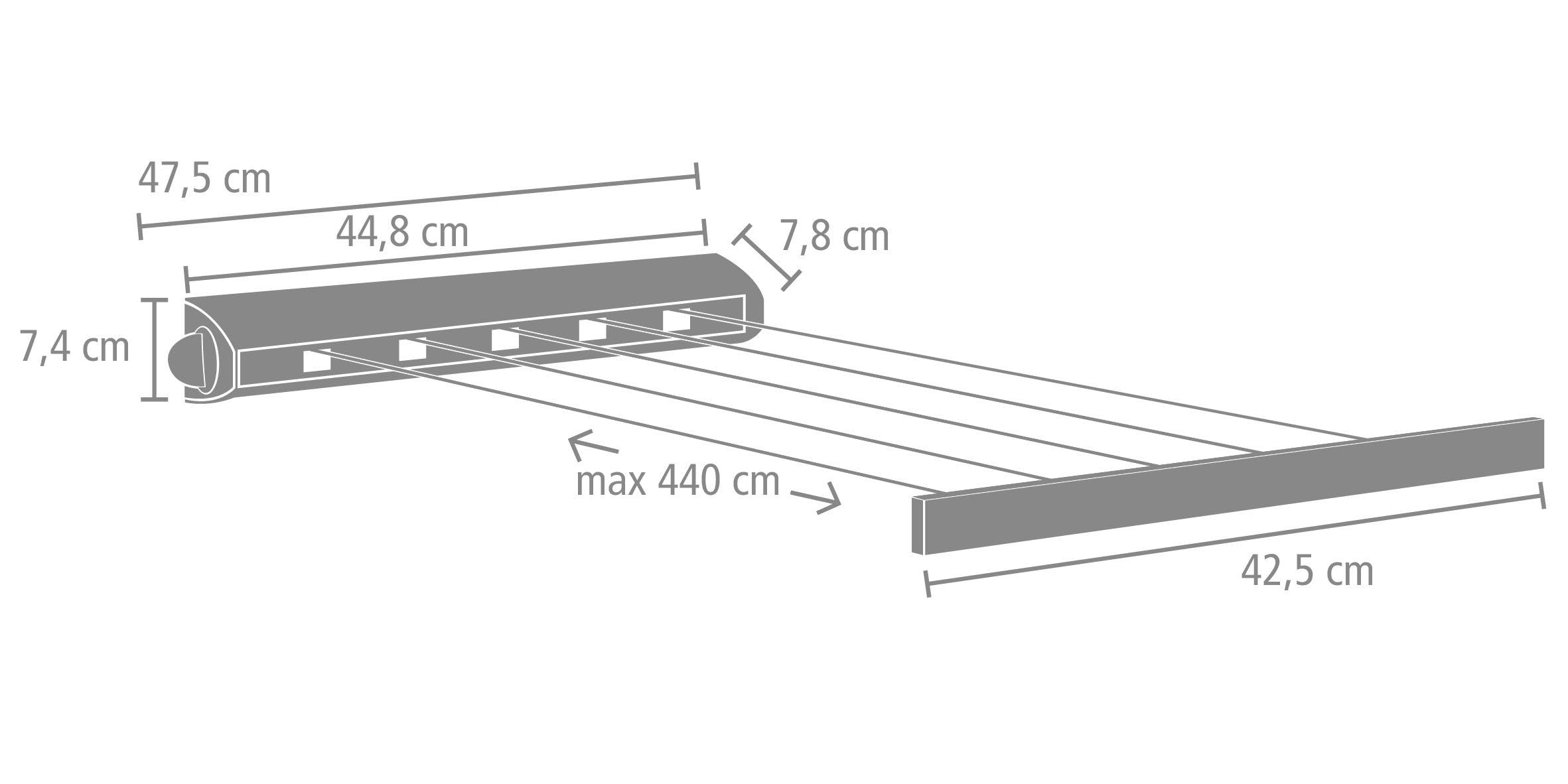 Brabantia Retractable Washing Line - 22m Drying Capacity | Indoor Use | White Metal 3