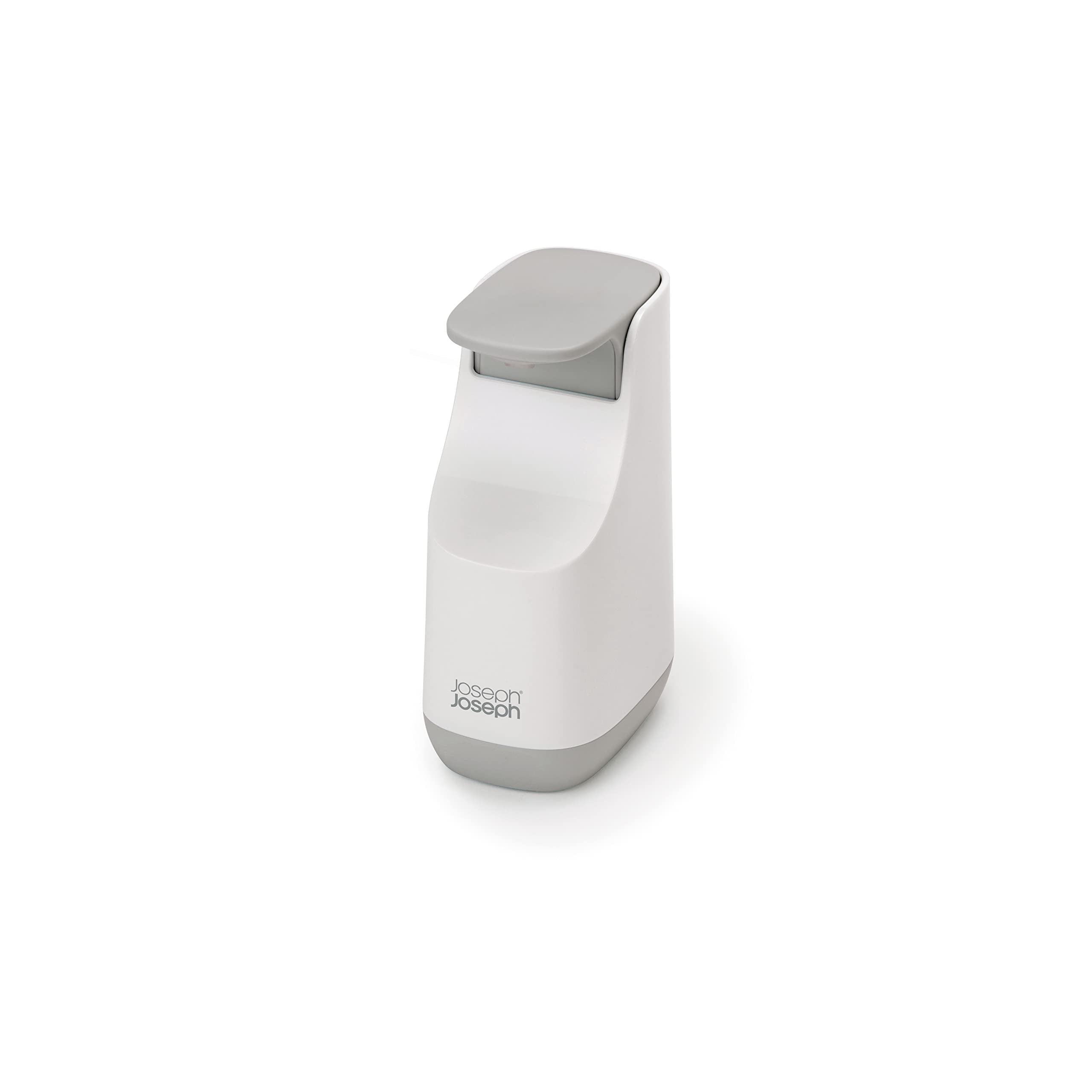 Joseph Joseph Slim Compact Soap Dispenser - 350ml Capacity | Non-Drip | Grey/White 1
