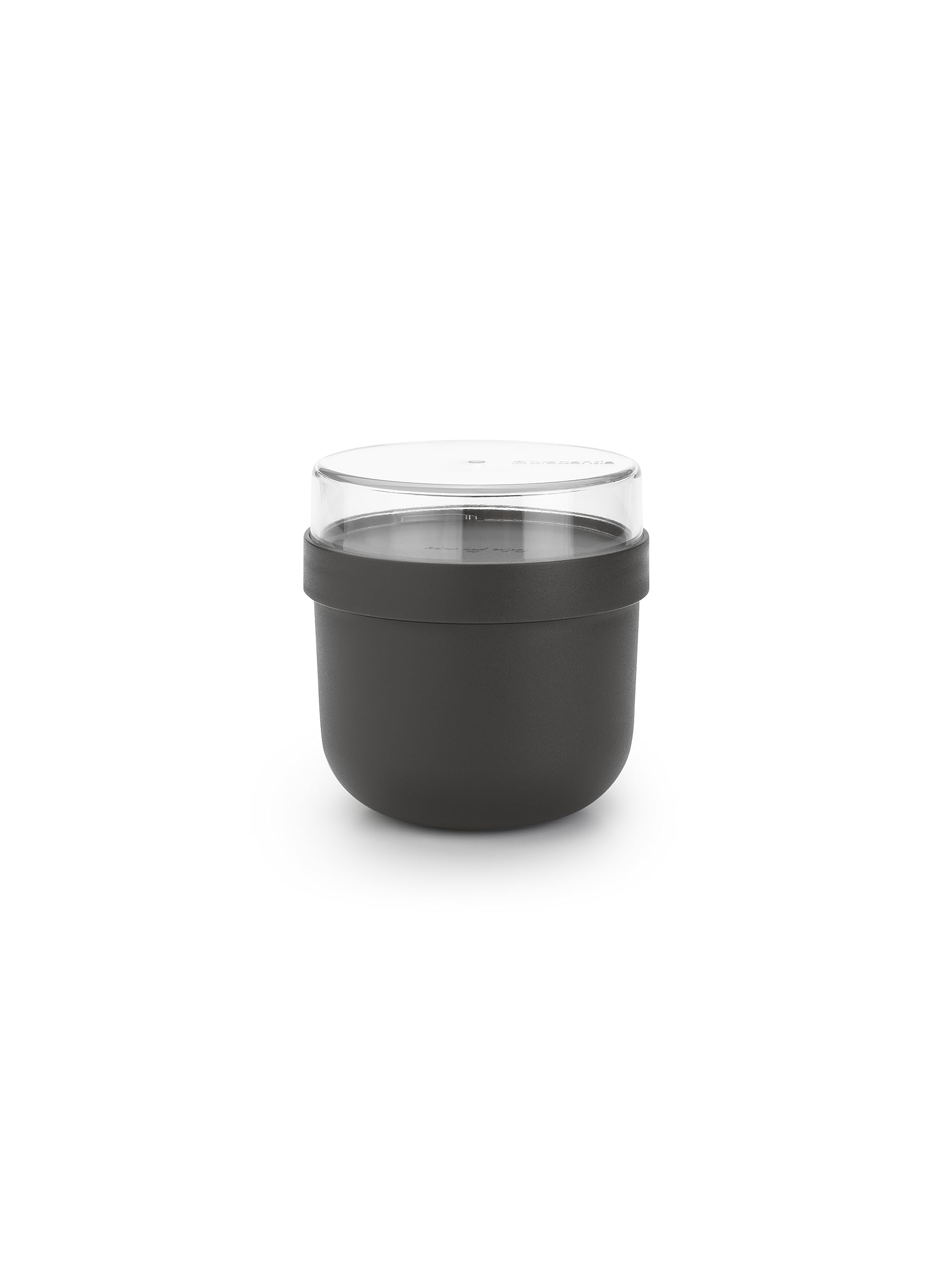 Brabantia Make & Take Breakfast Bowl - 0.5L Capacity, Dark Grey | Leakproof & Microwave Safe 1