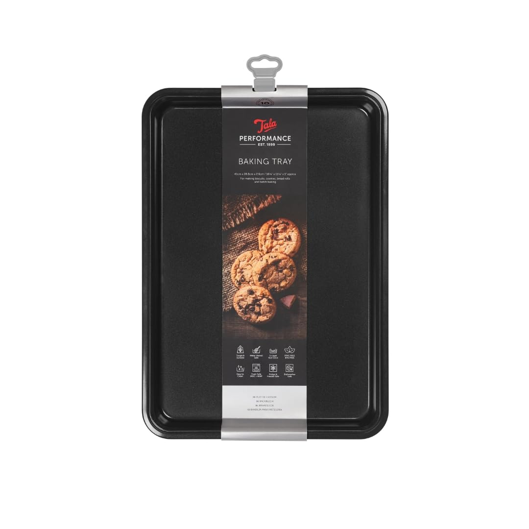 Tala Performance Baking Tray - Professional Gauge Carbon Steel | Eclipse Non-Stick | 39.4x26.8 cm | Black 1