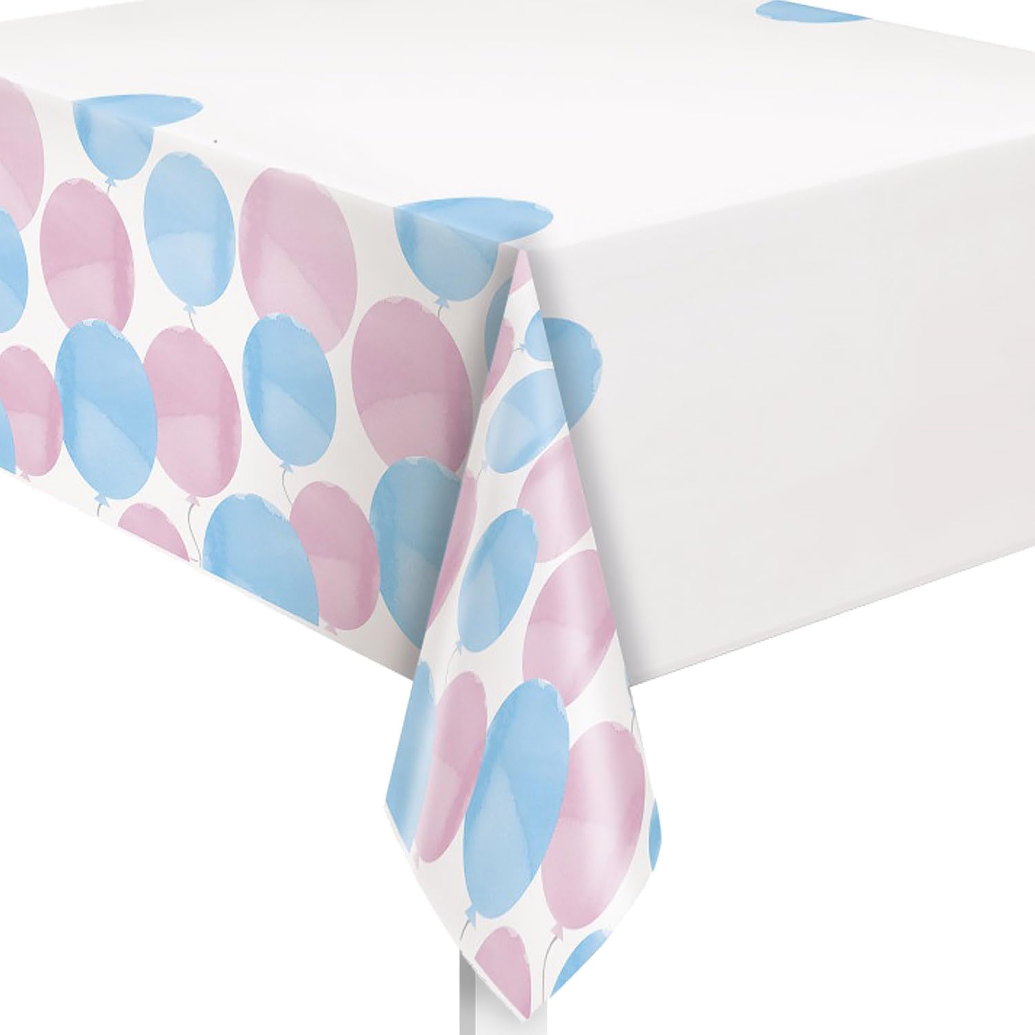 Unique Gender Reveal Party Table Cover - Pink & Blue Plastic | 137cm x 213cm