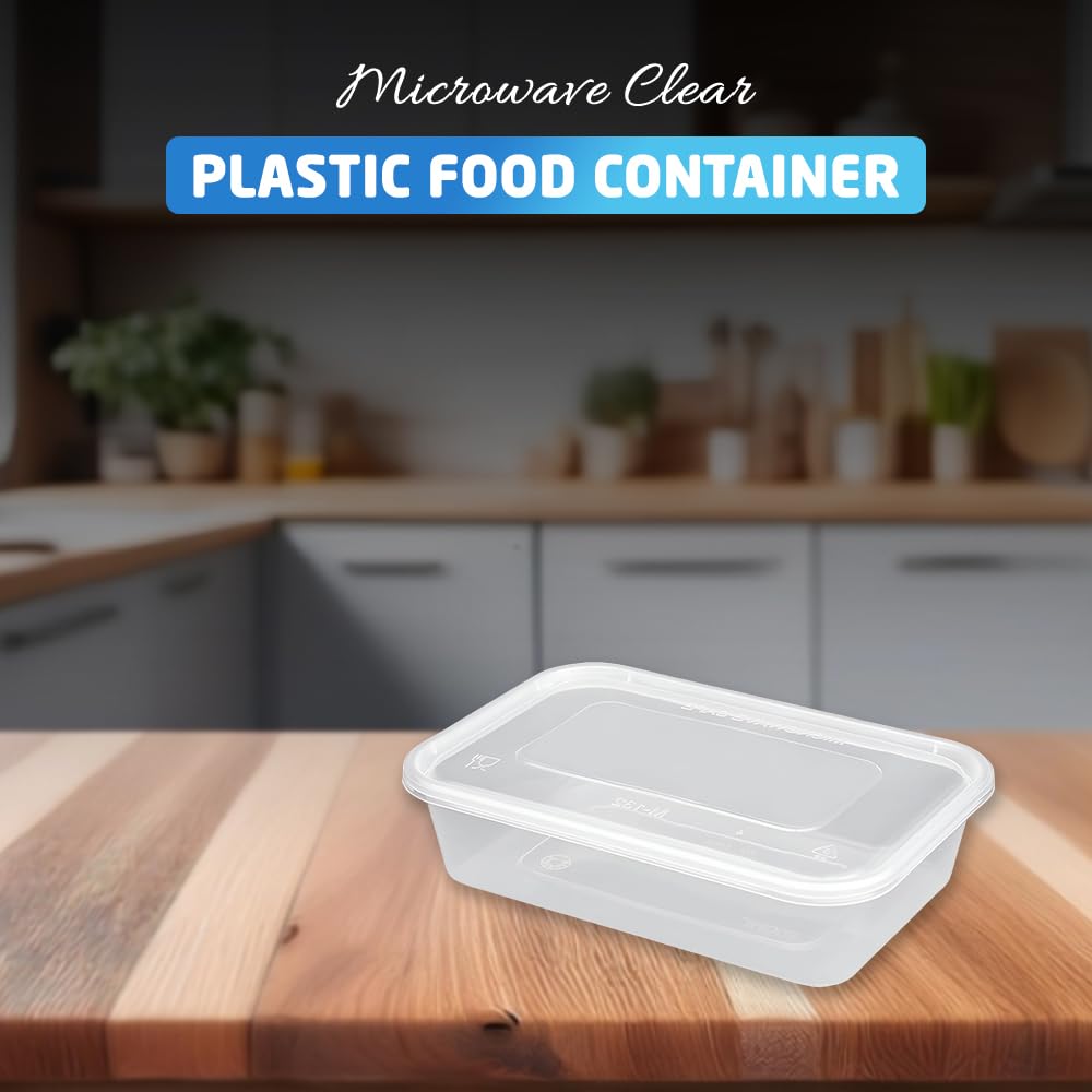 1ABOVE Secure Pack 50 x 500ML Microwave Safe Plastic Food Containers with Airtight Lids 3