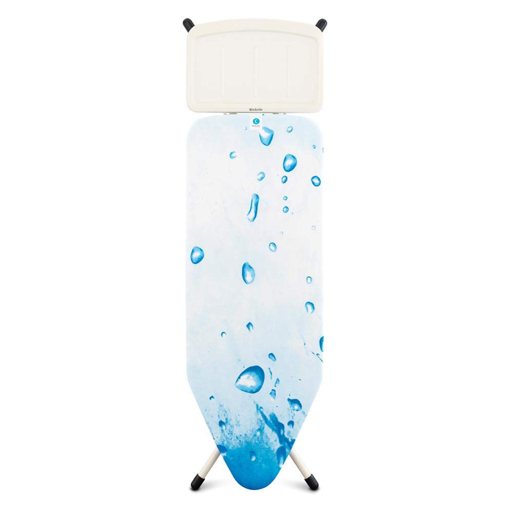 Brabantia Ironing Board C - XL Steam Unit Holder | 124 x 45 cm Surface | Height Adjustable 75-98 cm