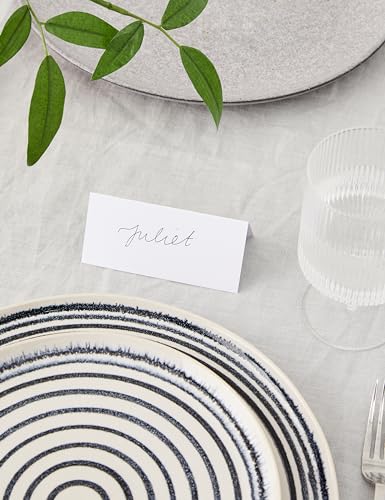 Papermania Pearlescent Table Place Settings Folded Cards - Pack of 20, White | 100x90mm Unfolded 5