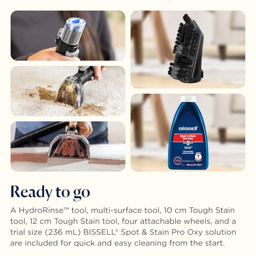 BISSELL SpotClean HydroSteam Portable Spot Cleaner 3689E - 1000W Power | SteamWash Technology 12