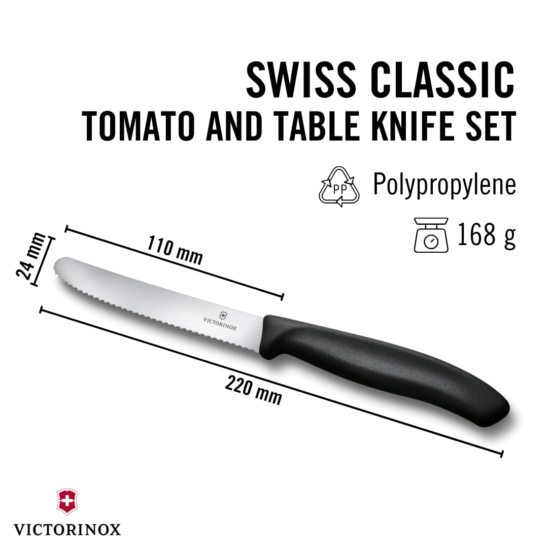 Victorinox Swiss Classic Breakfast Knife Set - Serrated Edge | 11cm Blade | Set of 6 3