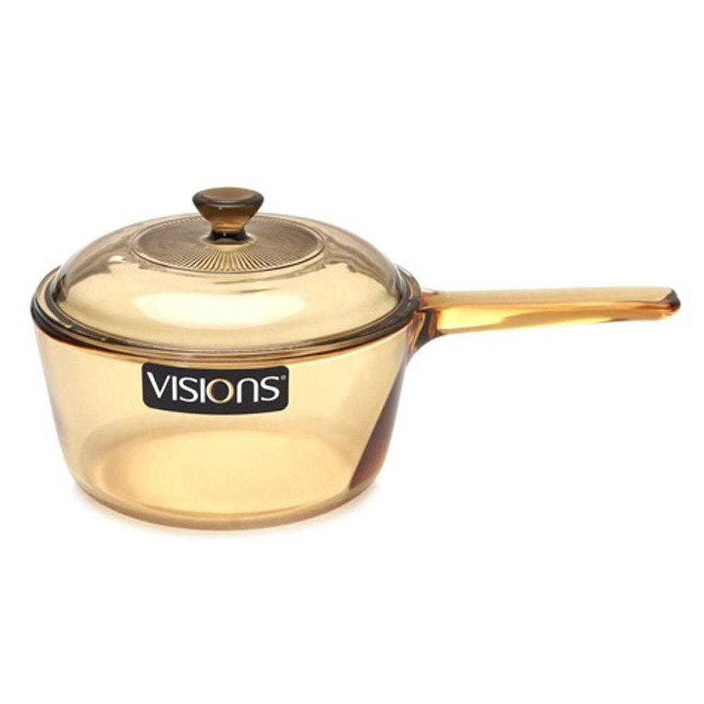 VISIONS 1L Glass Ceramic Saucepan - Brown | 16.5cm Diameter | Oven & Stovetop Safe 1