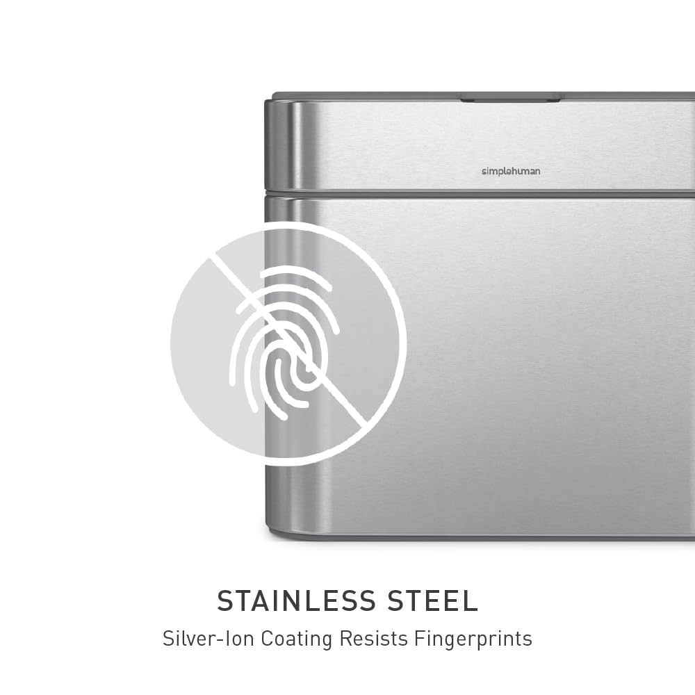 simplehuman CW1645 4L Indoor Countertop Compost Caddy | Brushed Stainless Steel | Magnetic Docking 6