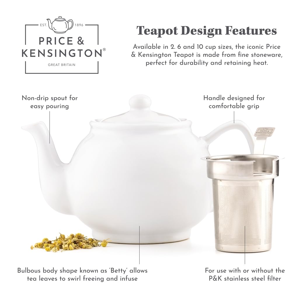 Price & Kensington Black Stoneware Teapot - 6 Cup Capacity | Dishwasher Safe | 1100 ml 7
