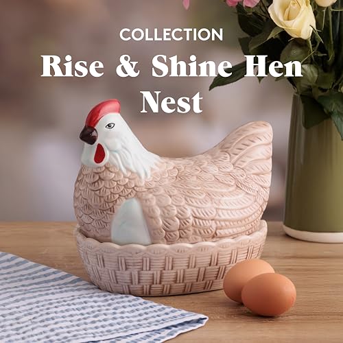 Mason Cash Rise & Shine Hen Nest Egg Basket | Stoneware | Copper Black 2