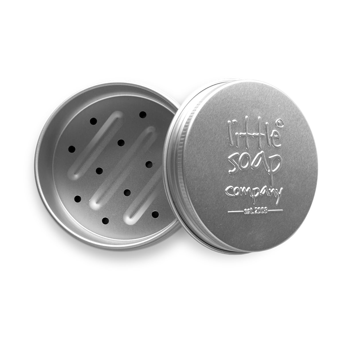 Little Soap Company Mini Soap Storage Tin - Rust-Resistant Aluminium for 50g Bars | Silver