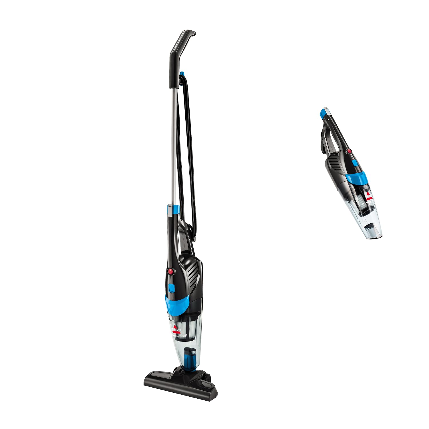 BISSELL Featherweight 2-in-1 Bagless Upright Vacuum | 360W | Lightweight 1.59kg | Titanium & Blue