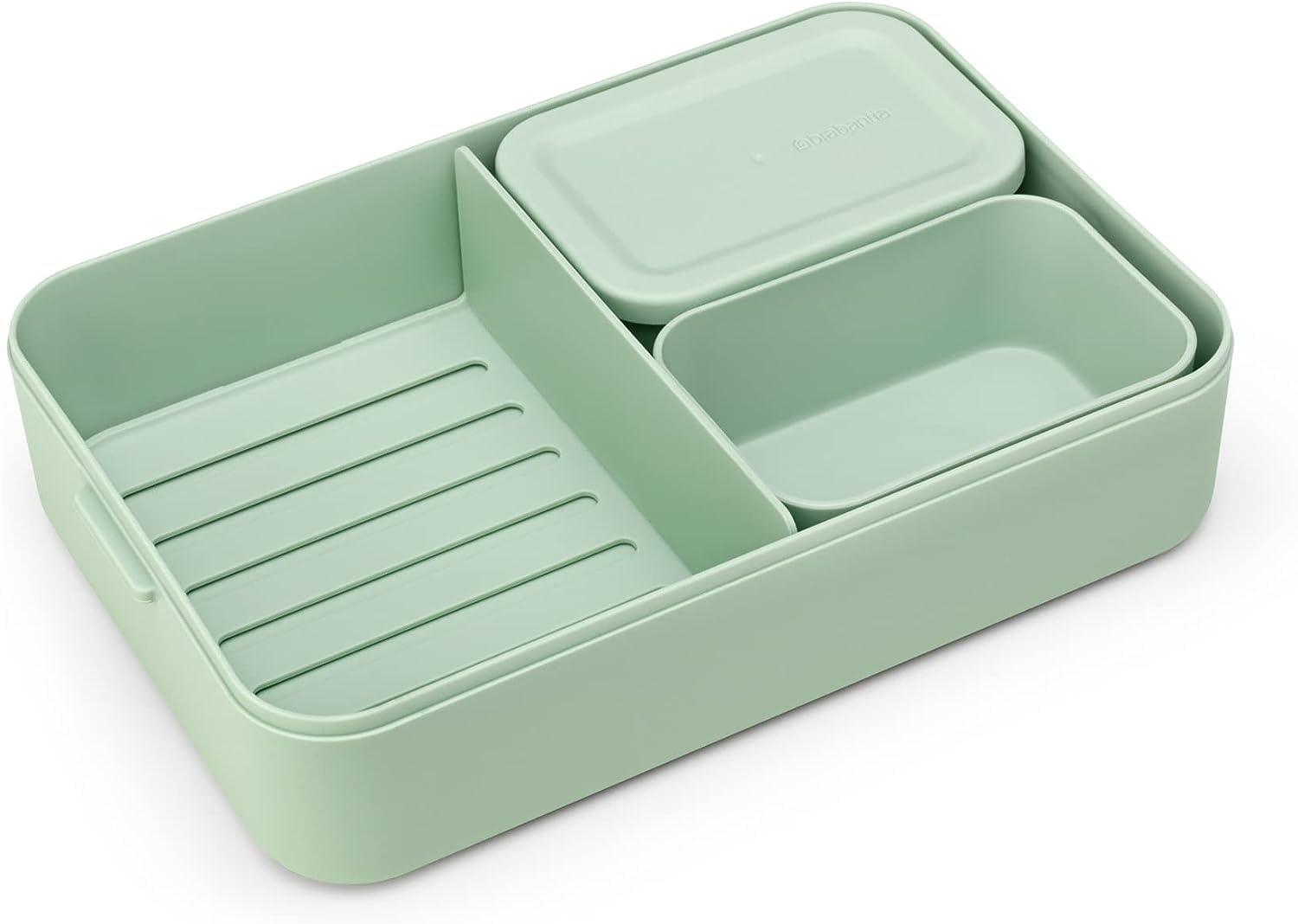 Brabantia Make & Take Lunch Box Bento - 2L Capacity, Jade Green | Microwave/Freezer Safe 3