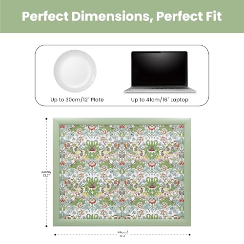 The Leonardo Collection William Morris Strawberry Thief Lap Tray with Bean Bag Cushion | Green | 44 x 33 cm 4