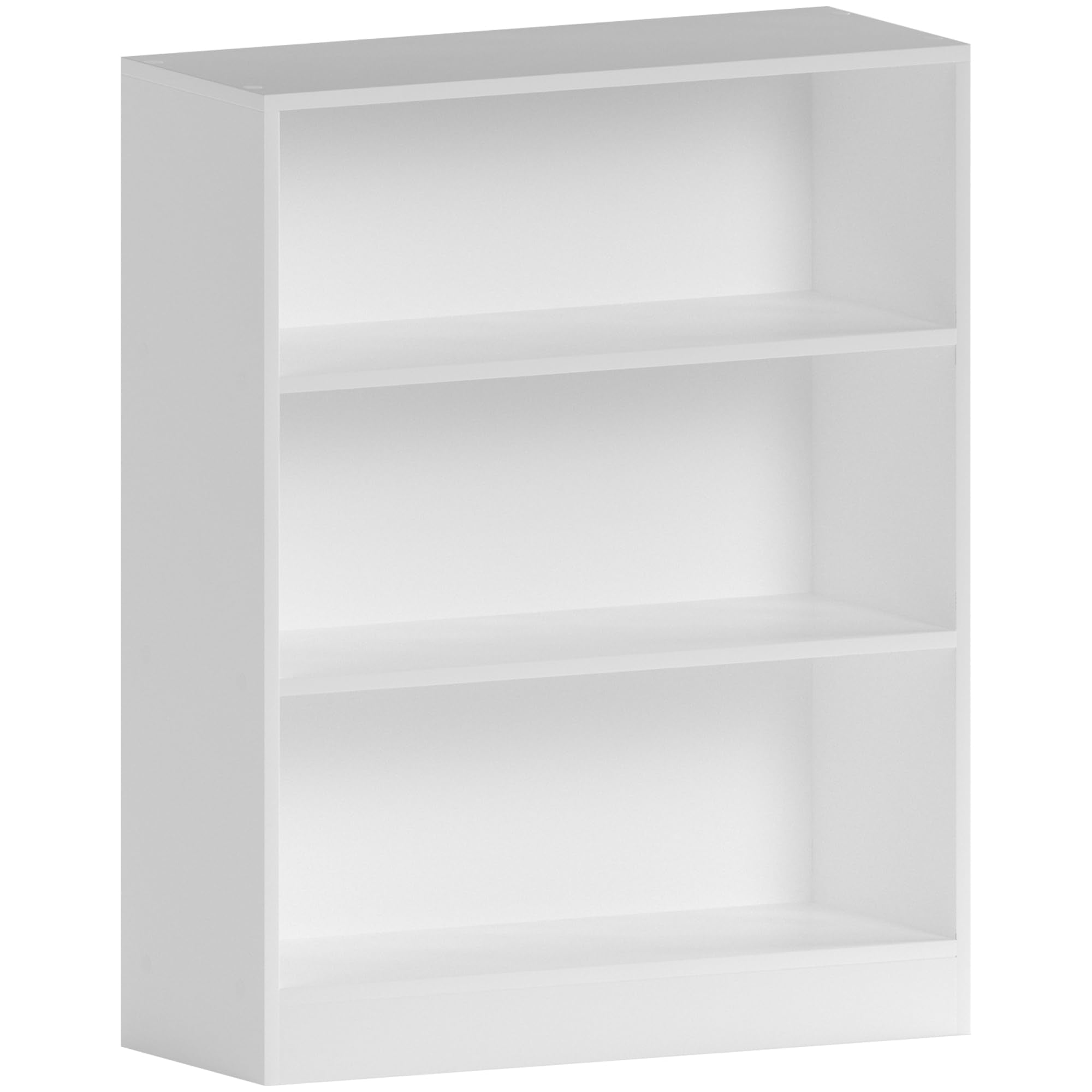 Vida Designs Cambridge Low Bookcase - 3 Tier Storage | White Finish | H 75 x W 60 cm 1