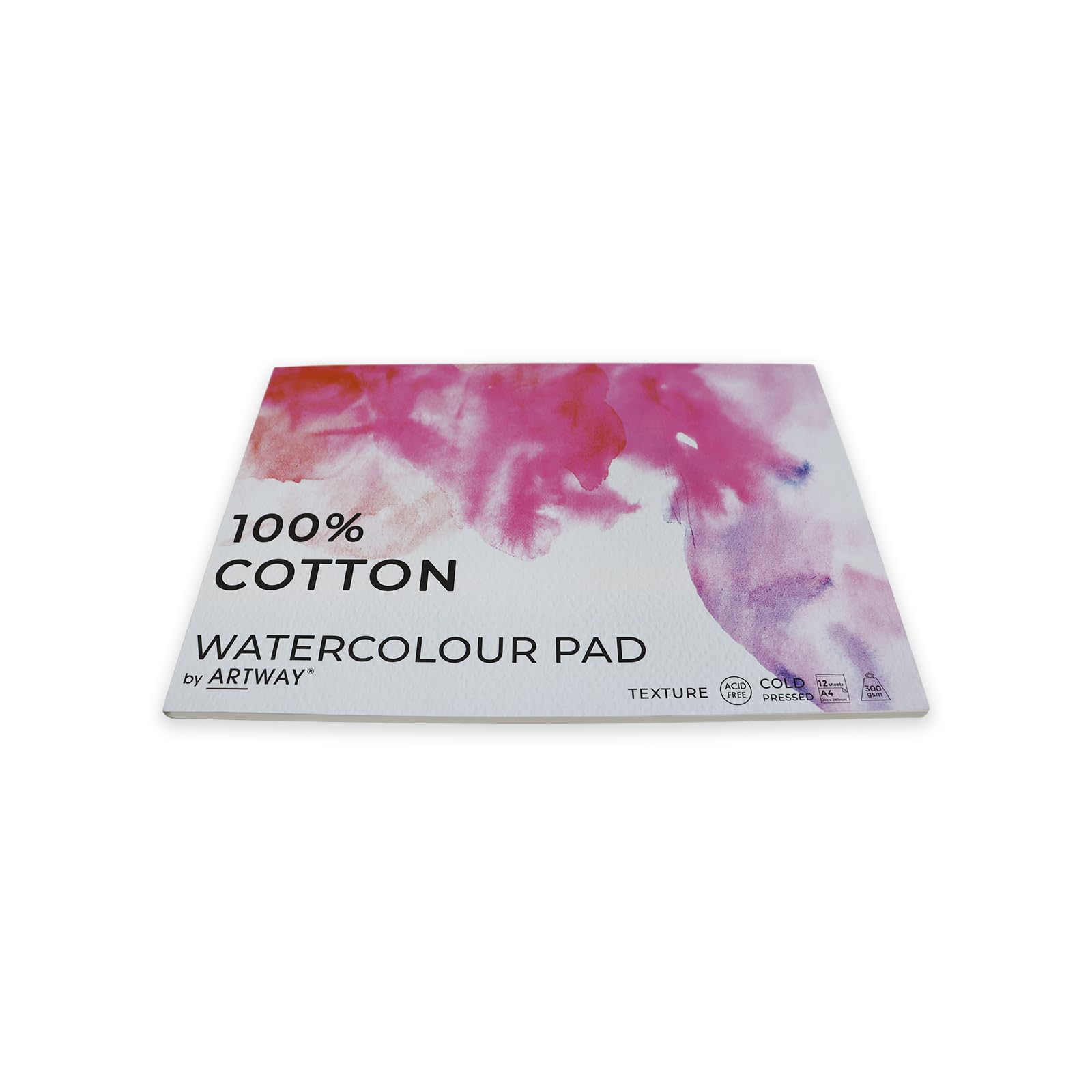 Artway A4 Watercolour Pad - Cold Pressed 300gsm 100% Cotton Paper | 12 Sheets 1