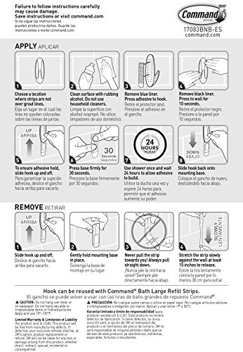 Command Damage-Free Water Resistant Hook - White Plastic | Pack of 2 Hooks & 4 Strips 10