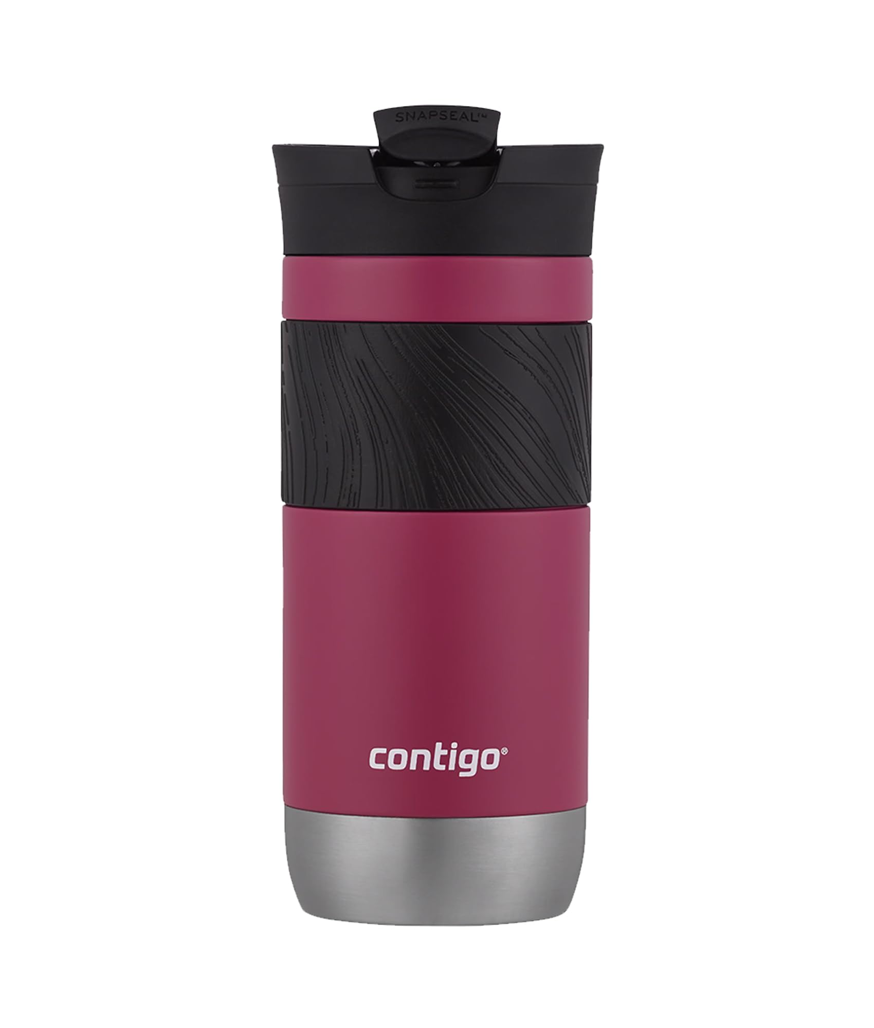 Contigo Byron Snapseal Travel Mug - 470 ml Stainless Steel Thermal Mug | Keeps Hot 7 Hrs, Cold 12 Hrs | Dragon Fruit