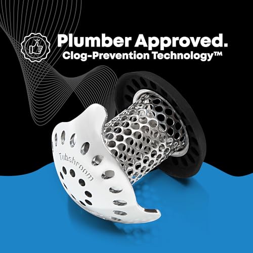 TubShroom Bathtub Hair Drain Catcher - Stainless Steel Ultra, Fits Standard Drains + Adapters 10