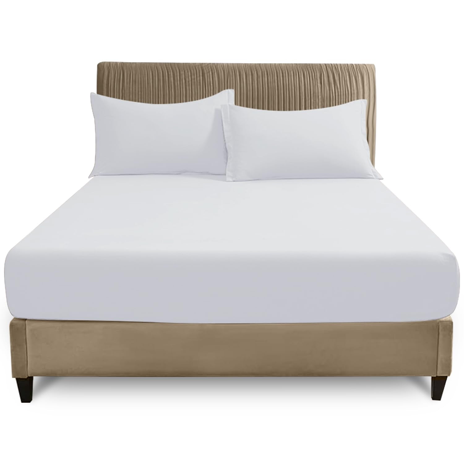 GC GAVENO CAVAILIA Double Fitted Sheet | 25cm Deep | 50% Cotton/50% Polyester | White 1