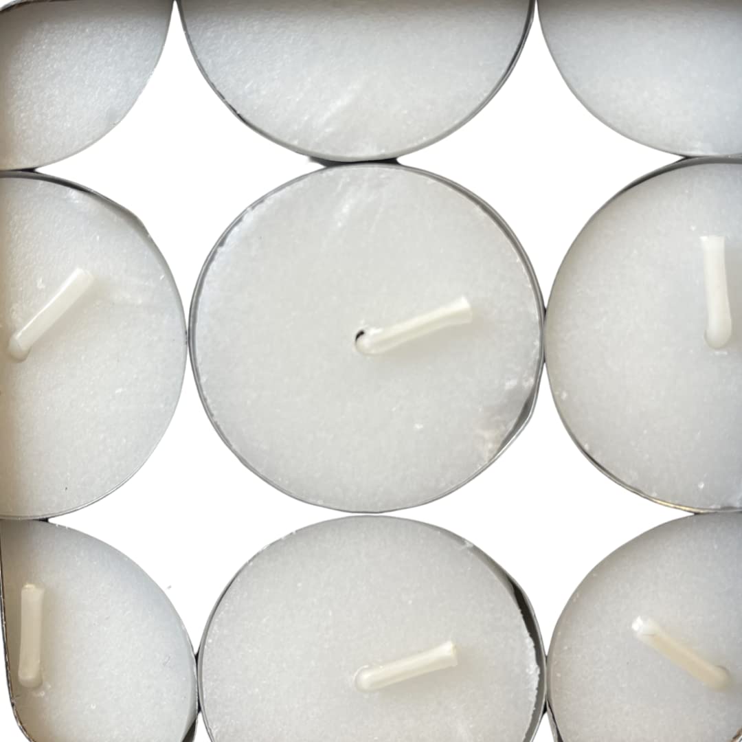 REQUISITE NEEDS Unscented Tea Light Candles - 8 Hour Burn Time, White Wax, Pack of 50 | Lead-Free Wick 3