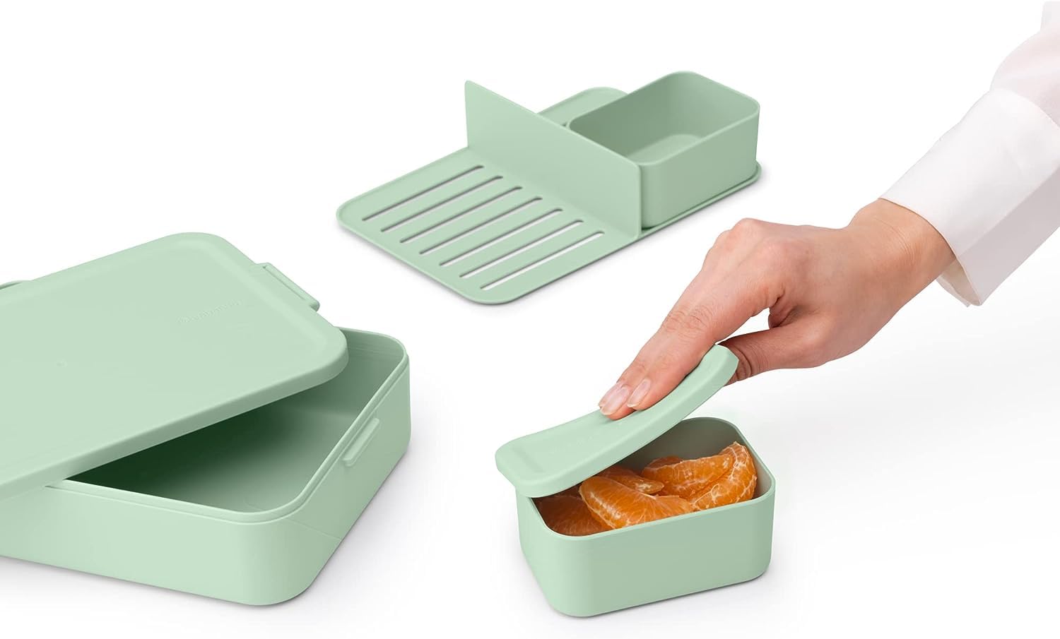 Brabantia Make & Take Lunch Box Bento - 2L Capacity, Jade Green | Microwave/Freezer Safe 7