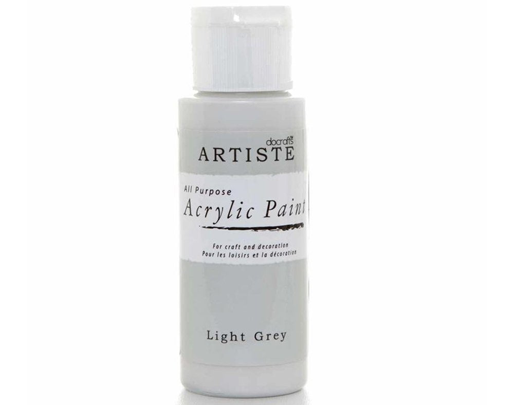 DOCRAFTS ARTISTE Acrylic Paint - Quick-Drying Professional Art | Light Grey | 59ml (2Oz) 1