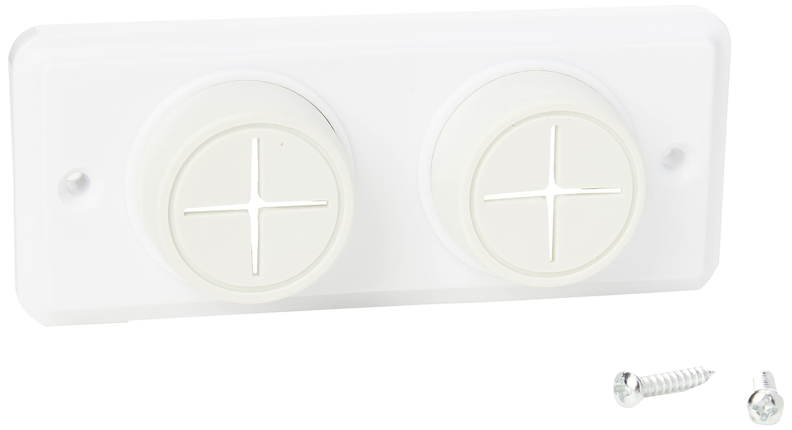 Merriway BH02004 Double Push-In Tea Towel Holder | Plastic | White | Screw Fix 2