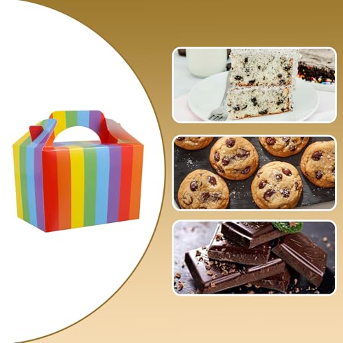SHATCHI 30Pcs Rainbow Party Food Boxes - 14x12x10 cm Cardboard Takeaway Containers 10