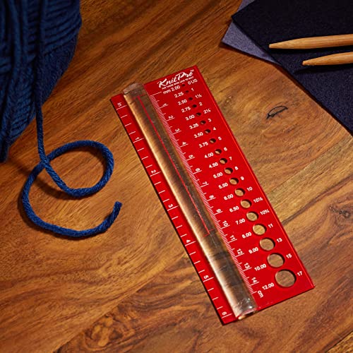 KnitPro Needle View Sizer KP10701 - Measures 2.25mm to 12mm Needles | Acrylic Gauge with CM/Inch Ruler 5