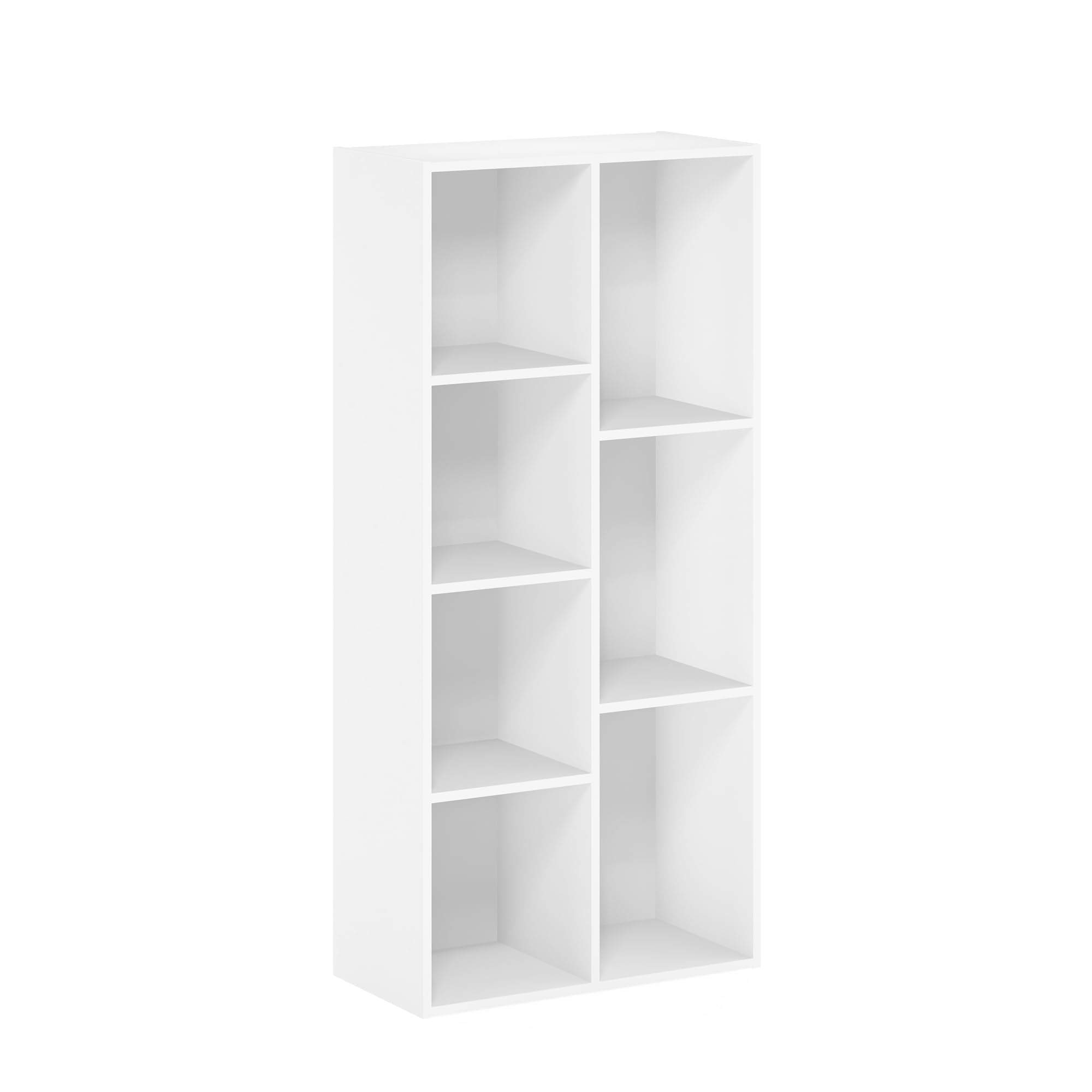 Furinno LUDER 7-Cube Book Shelf - White Engineered Wood | 49.5cm W x 105.9cm H | Freestanding 7