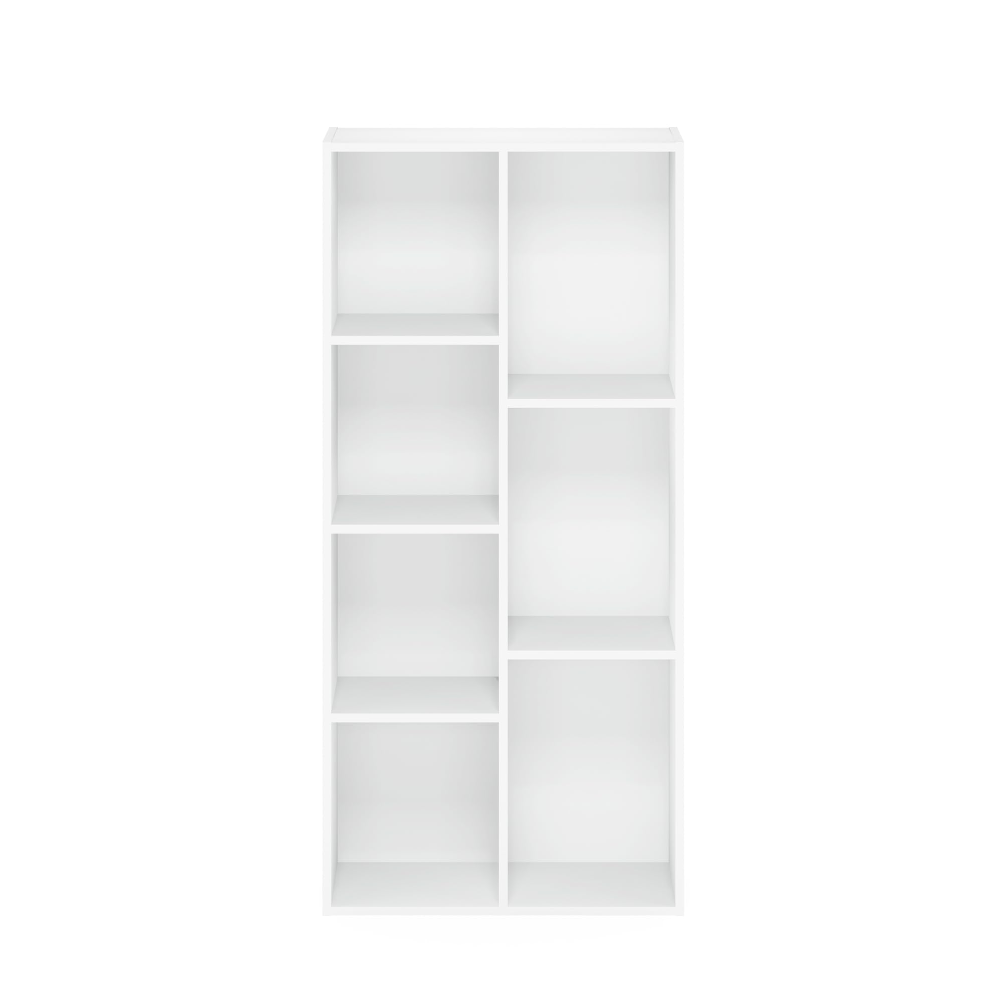 Furinno LUDER 7-Cube Book Shelf - White Engineered Wood | 49.5cm W x 105.9cm H | Freestanding 8