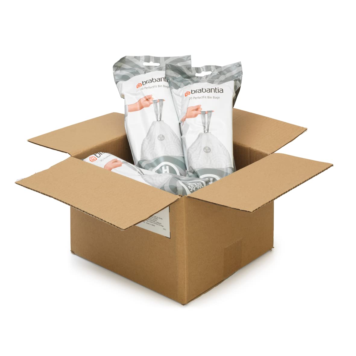 Brabantia PerfectFit Bin Liners - Tear-Resistant Plastic Trash Bags | 120 Count (Code H, 50-60L) 9