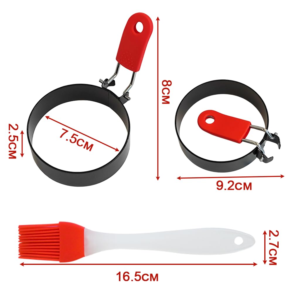 Armo Home 4-Piece Stainless Steel Non-Stick Egg Poacher Rings for Burgers and Breakfast Sandwiches 7
