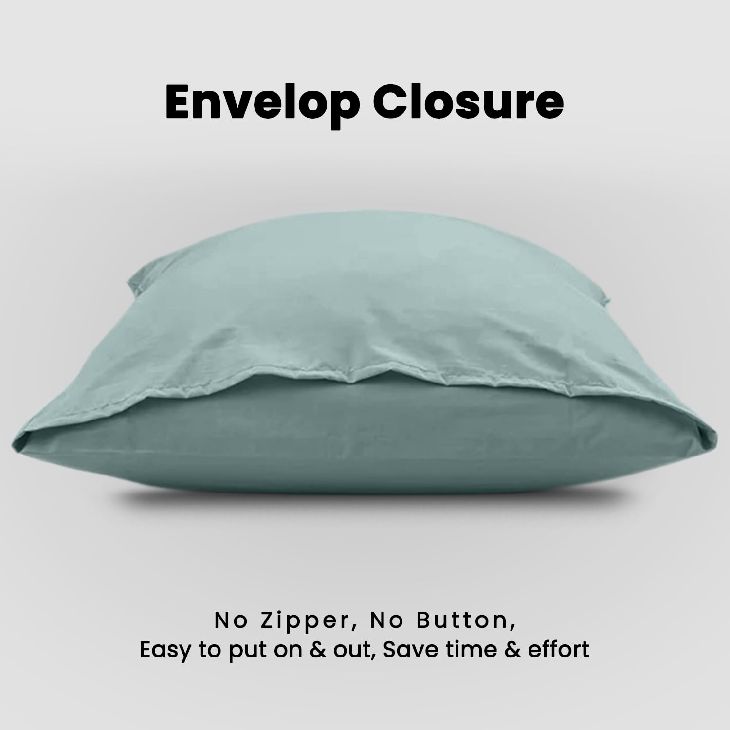 Super Dreamer Microfiber Pillow Cases - Soft & Smooth Envelope Closure Pair | Duck Egg 2