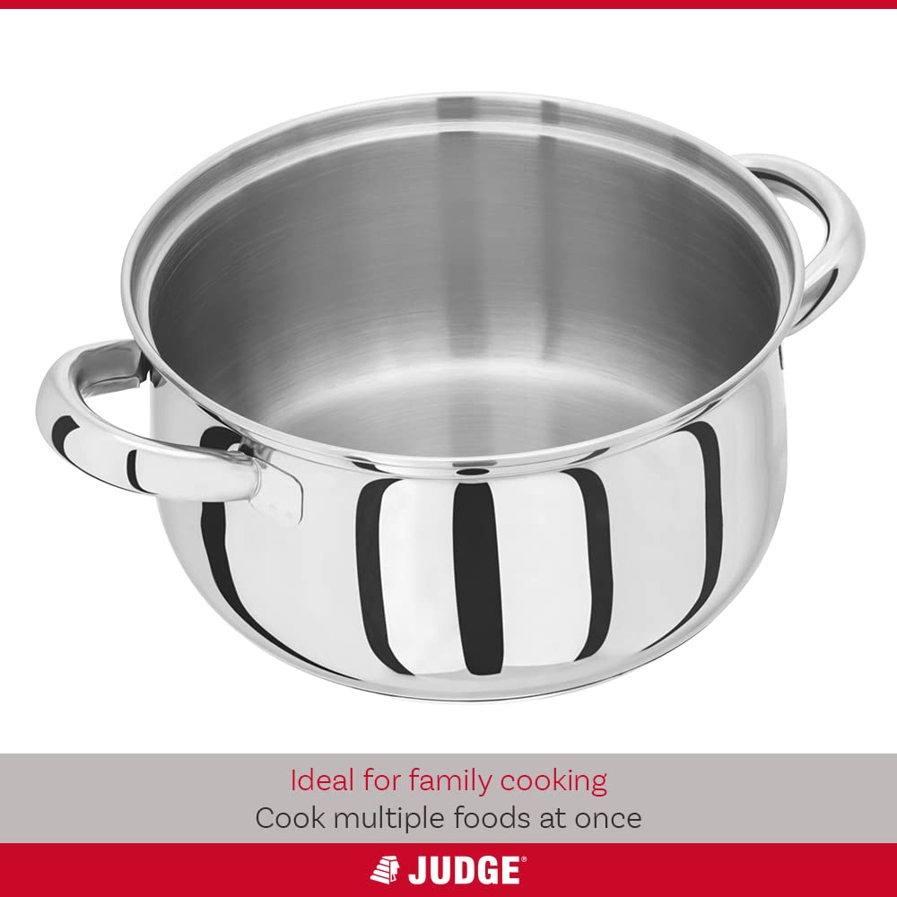 Judge Essentials Stainless Steel 3 Tier Steamer - 18cm Diameter | Induction Ready | Oven Safe 4