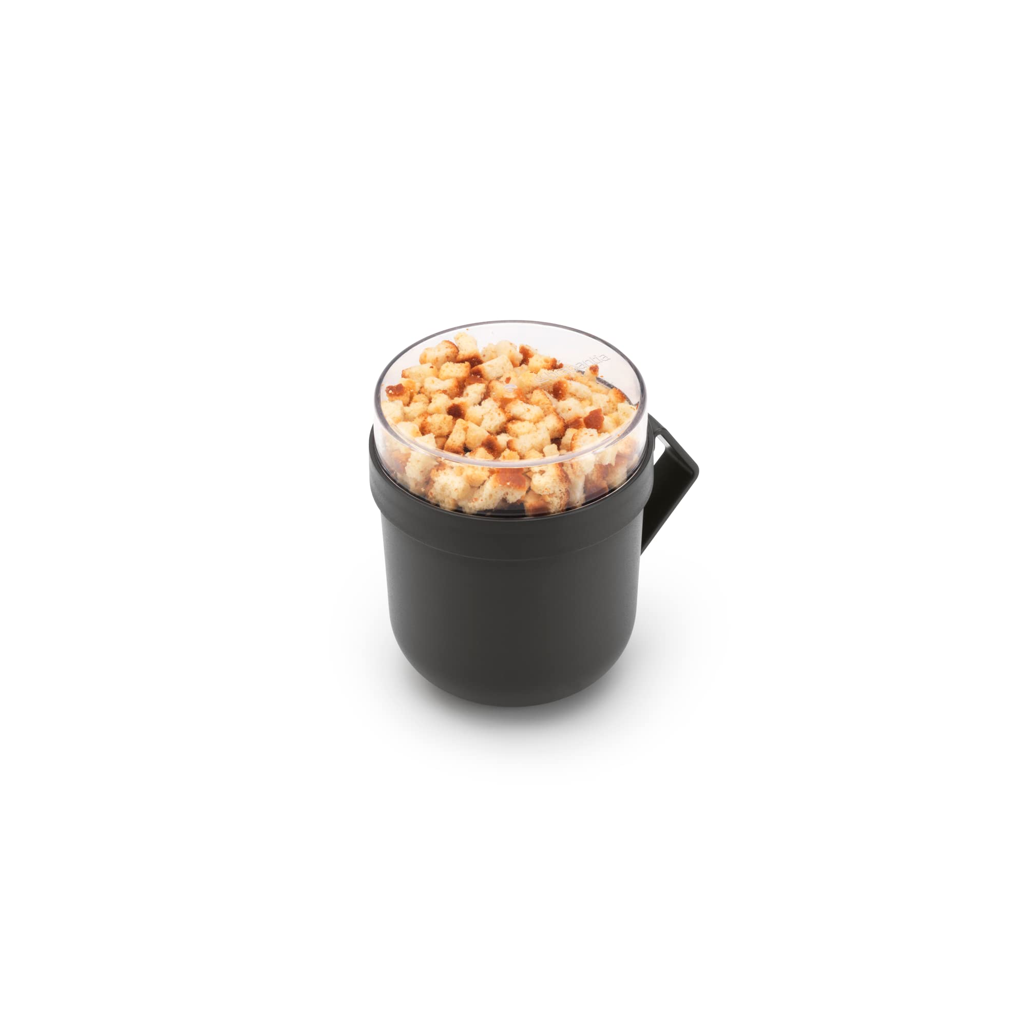 Brabantia Make & Take Soup Mug - 0.6L Capacity, Leakproof, with 180ml Toppings Container | Dark Grey 2