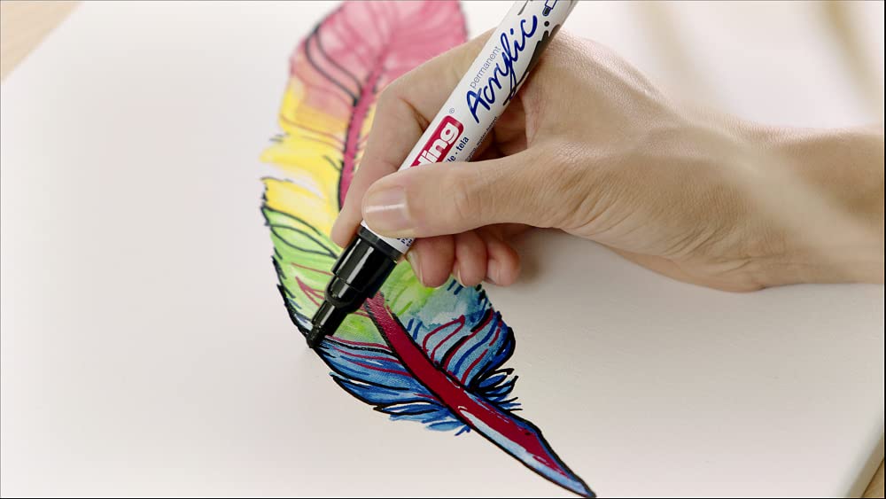 edding 5100 Acrylic Marker Medium - Neon Pink | Waterproof, Permanent, Medium Round Tip 5