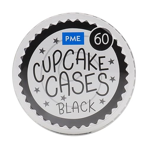 PME Black Cupcake Cases - 60 Pack | Standard Size 51mm | Grease-Proof Paper 2
