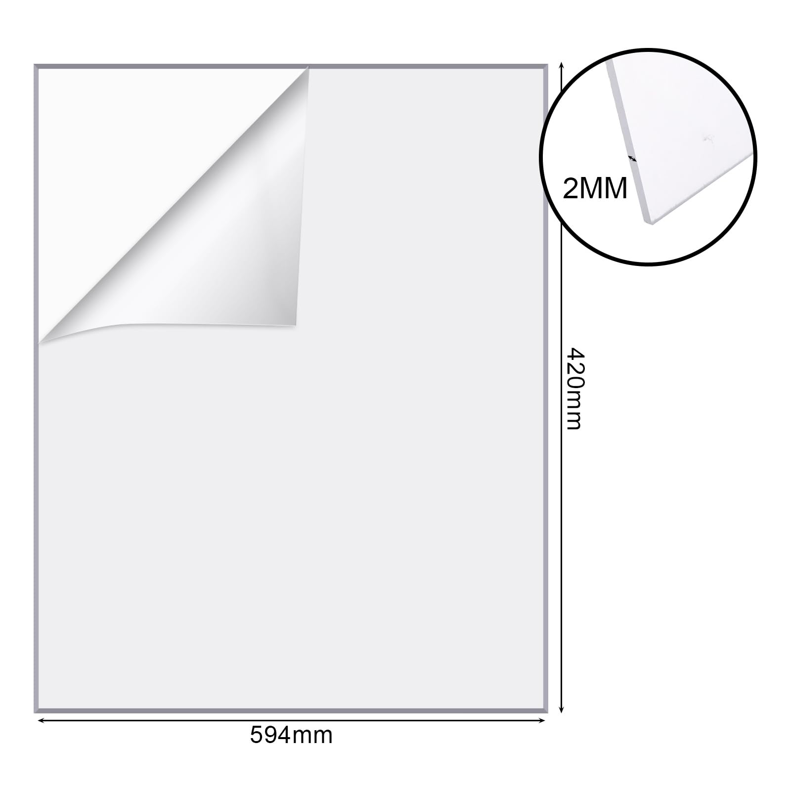 ASelected 2 Pcs Clear Acrylic Sheets A2 594x420mm 2mm Thick Transparent Plastic Sheets for Framing 2