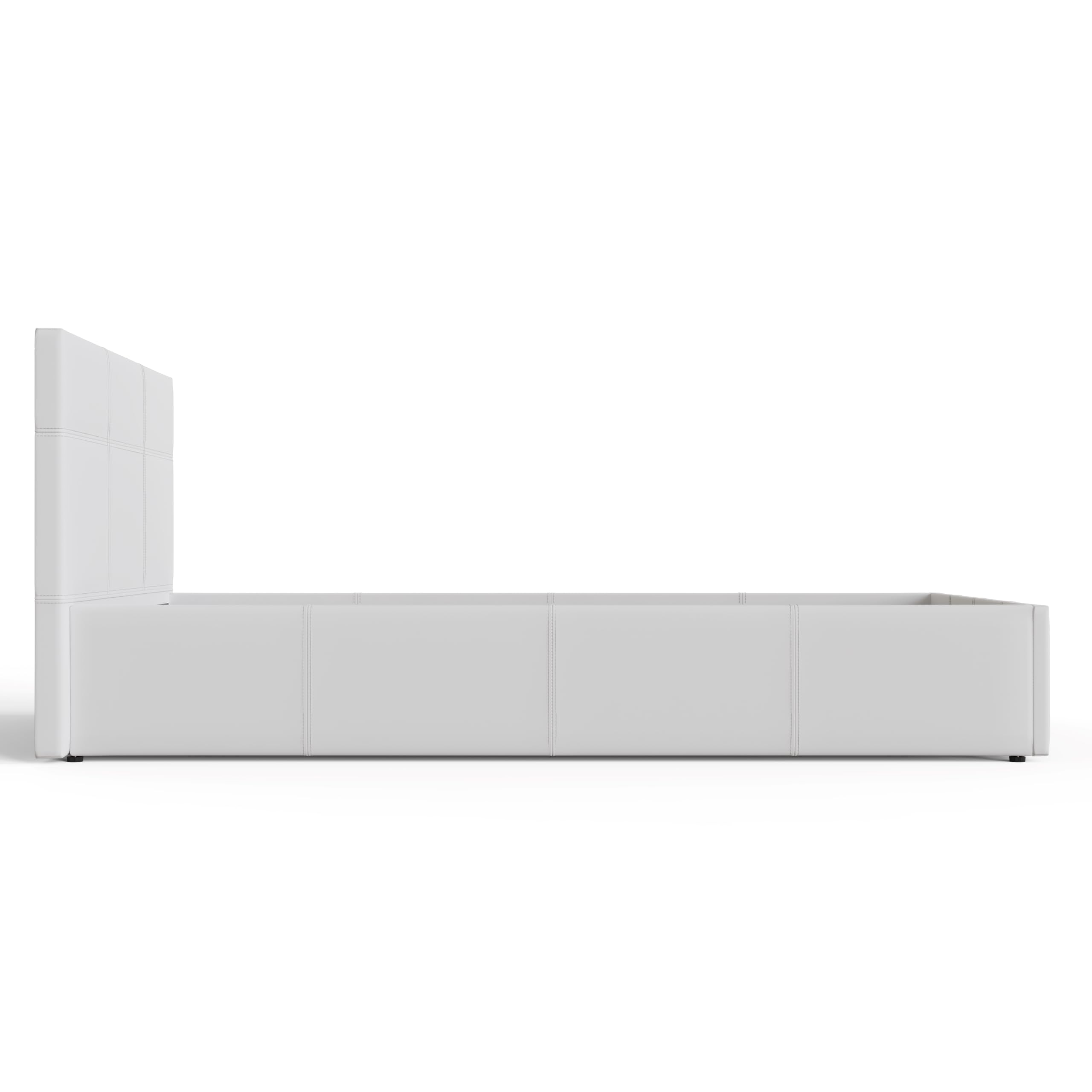 GFW Classic Ottoman Storage Bed - Single Size, White Faux Leather Upholstery | Gas Lift 7