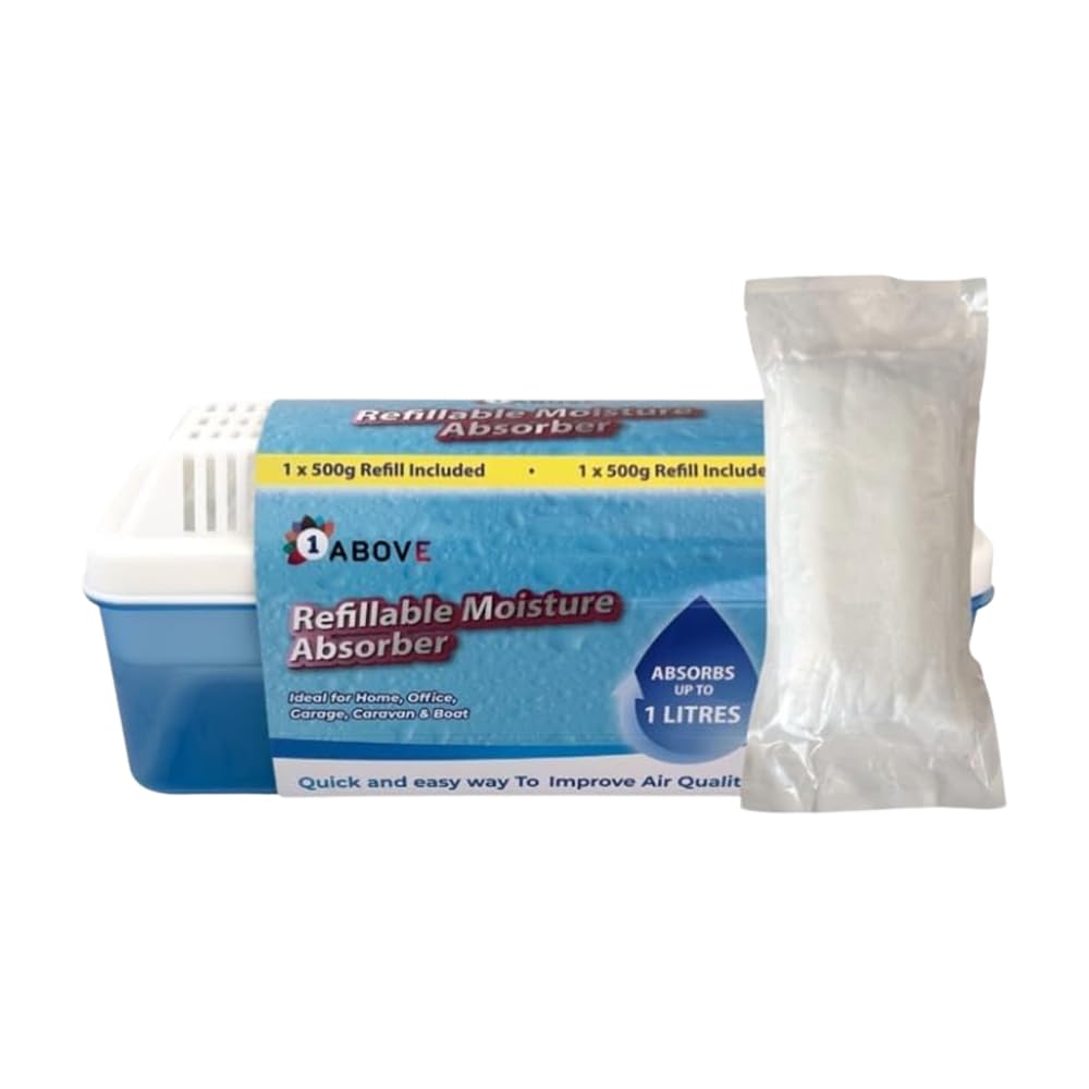 1ABOVE Refillable Moisture Absorber Dehumidifier - 500g Refill Included | 1L Capacity