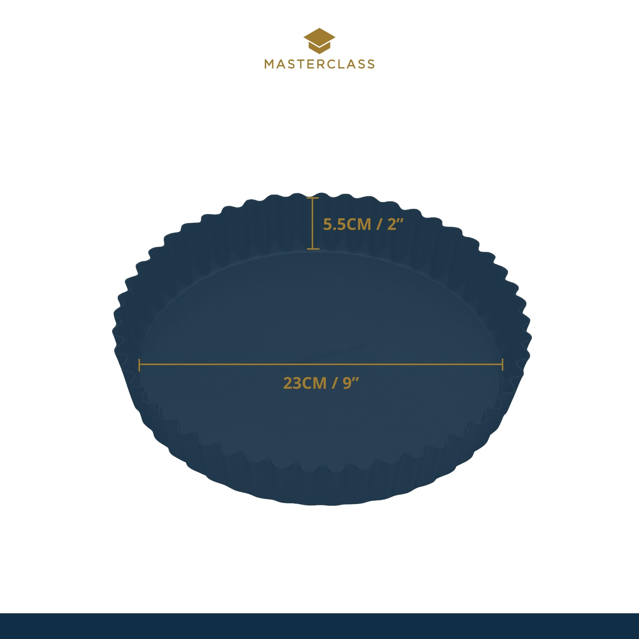 MasterClass Non-Stick Loose Tart and Quiche Tin - Fluted Carbon Steel, Round 23cm (9") 3