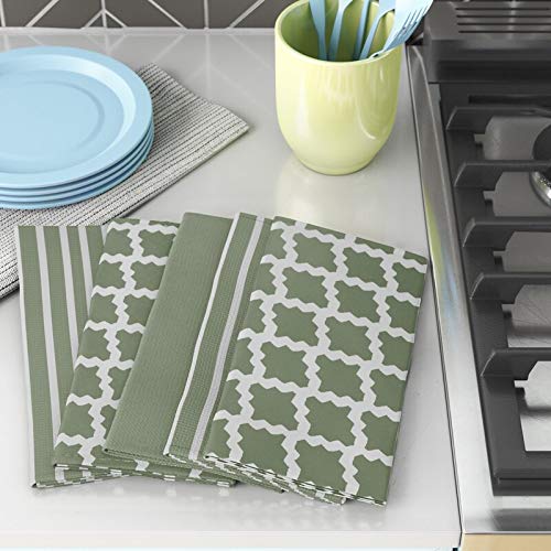 Penguin Home Premium 100% Pure Cotton Tea Towel for Kitchen | Sage | Pack of 5 5