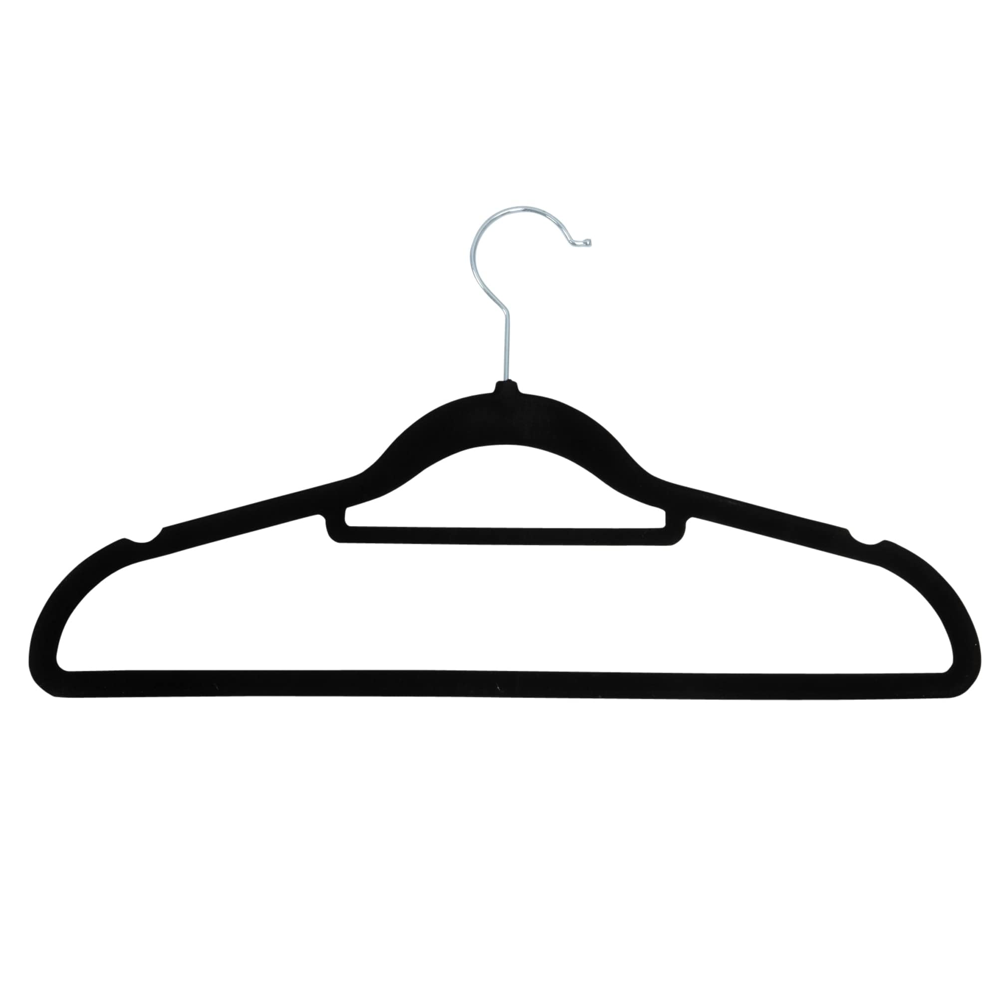 Sasha Morel Velvet Coat Hangers - 20 Pack, Space Saving, Anti-Slip, Black | ABS Material 7