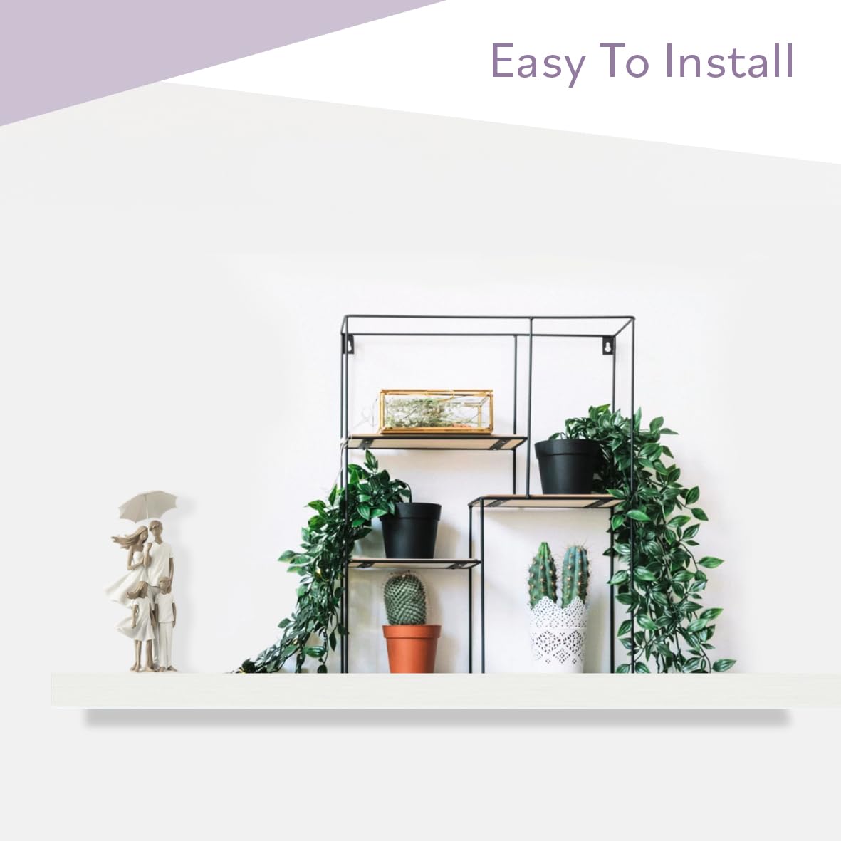 Anika Floating Wall Shelf - High Gloss White | 80cm x 23cm | 15KG Capacity 6