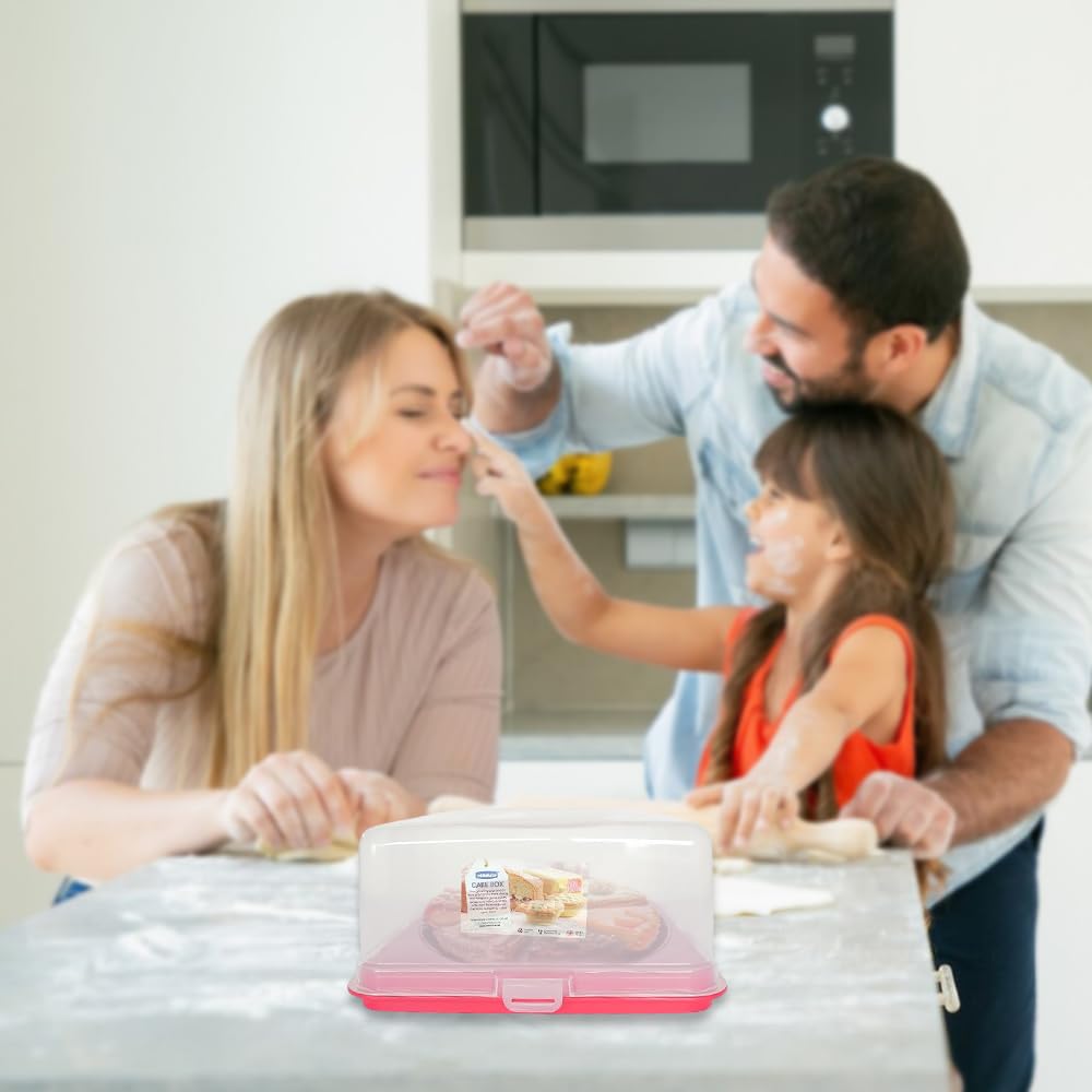 ACCURATE Square Plastic Cake Box Carrier - Durable, Dishwasher Safe | Holds Cakes up to 30cm 7