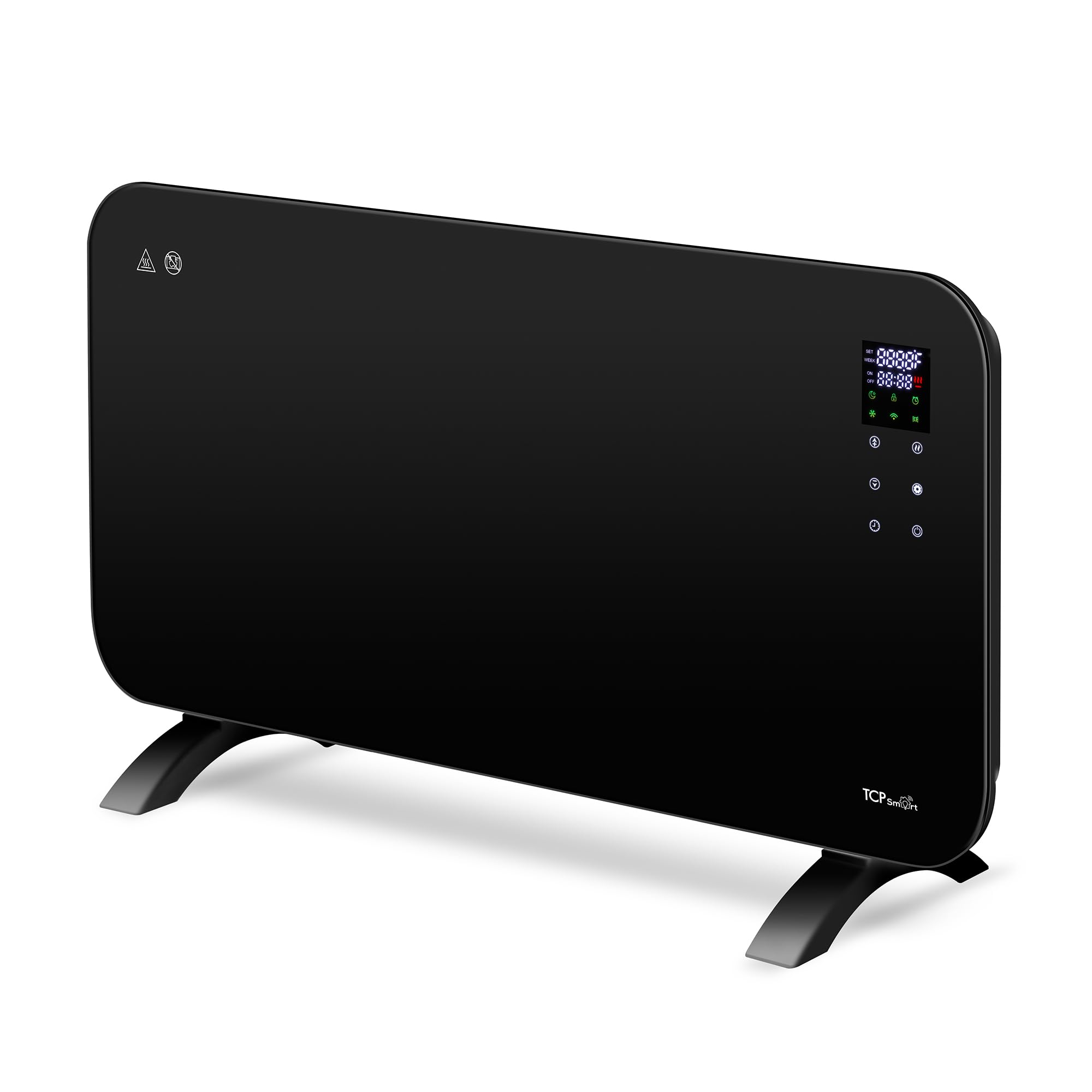 TCP Smart Glass Panel Heater 2000W Black with App Control | WiFi | 2 Heat Modes 5