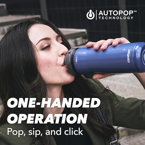 Contigo AUTOPOP Vacuum-Insulated Water Bottle - Leak-Proof | Keeps Cold 24 Hrs | 590 ml 4